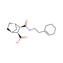 O=C(O)[C@H]1[C@H]2CC[C@@H](C2)[C@H]1C(=O)NCCC1=CCCCC1 ZINC000100614900