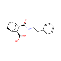 O=C(O)[C@H]1[C@H]2CC[C@@H](C2)[C@H]1C(=O)NCCc1ccccc1 ZINC000100615185