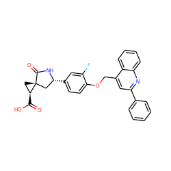 O=C(O)[C@H]1C[C@@]12C[C@@H](c1ccc(OCc3cc(-c4ccccc4)nc4ccccc34)c(F)c1)NC2=O ZINC000040877543