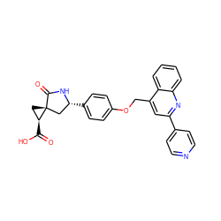 O=C(O)[C@H]1C[C@@]12C[C@@H](c1ccc(OCc3cc(-c4ccncc4)nc4ccccc34)cc1)NC2=O ZINC000040894361