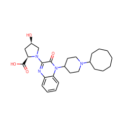 O=C(O)[C@H]1C[C@@H](O)CN1c1nc2ccccc2n(C2CCN(C3CCCCCCC3)CC2)c1=O ZINC000143886093