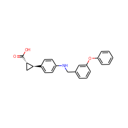 O=C(O)[C@H]1C[C@@H]1c1ccc(NCc2cccc(Oc3ccccc3)c2)cc1 ZINC000014978919