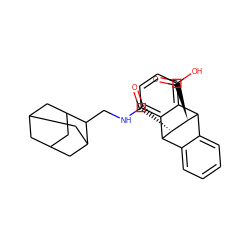 O=C(O)[C@H]1C2c3ccccc3C(c3ccccc32)[C@@H]1C(=O)NCC1C2CC3CC(C2)CC1C3 ZINC000027191463