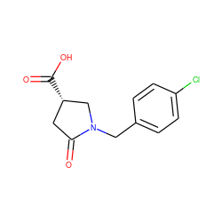 O=C(O)[C@H]1CC(=O)N(Cc2ccc(Cl)cc2)C1 ZINC000005224053