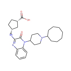 O=C(O)[C@H]1CC[C@@H](Nc2nc3ccccc3n(C3CCN(C4CCCCCCC4)CC3)c2=O)C1 ZINC000114764994