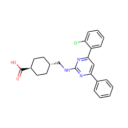 O=C(O)[C@H]1CC[C@H](CNc2nc(-c3ccccc3)cc(-c3ccccc3Cl)n2)CC1 ZINC000299830973