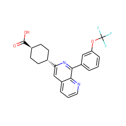 O=C(O)[C@H]1CC[C@H](c2cc3cccnc3c(-c3cccc(OC(F)(F)F)c3)n2)CC1 ZINC000254092560