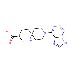 O=C(O)[C@H]1CCC2(CCN(c3ncnc4[nH]cnc34)CC2)NC1 ZINC000096283204