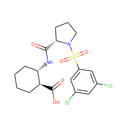 O=C(O)[C@H]1CCCC[C@@H]1NC(=O)[C@@H]1CCCN1S(=O)(=O)c1cc(Cl)cc(Cl)c1 ZINC000028817878