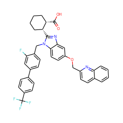 O=C(O)[C@H]1CCCC[C@H]1c1nc2cc(OCc3ccc4ccccc4n3)ccc2n1Cc1ccc(-c2ccc(C(F)(F)F)cc2)cc1F ZINC000214010908