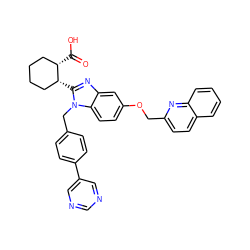 O=C(O)[C@H]1CCCC[C@H]1c1nc2cc(OCc3ccc4ccccc4n3)ccc2n1Cc1ccc(-c2cncnc2)cc1 ZINC000217370738