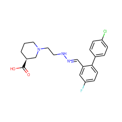 O=C(O)[C@H]1CCCN(CCN/N=C/c2cc(F)ccc2-c2ccc(Cl)cc2)C1 ZINC000095595736