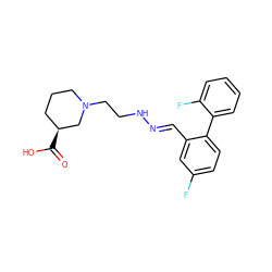 O=C(O)[C@H]1CCCN(CCN/N=C/c2cc(F)ccc2-c2ccccc2F)C1 ZINC000095595521