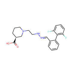 O=C(O)[C@H]1CCCN(CCN/N=C/c2ccccc2-c2c(F)cccc2F)C1 ZINC000095596489