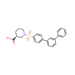 O=C(O)[C@H]1CCCN(S(=O)(=O)c2ccc(-c3cccc(-c4ccccc4)c3)cc2)C1 ZINC000095555469