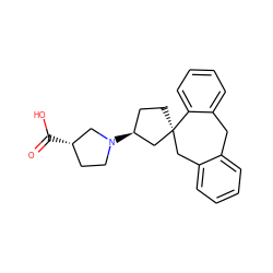 O=C(O)[C@H]1CCN([C@H]2CC[C@]3(Cc4ccccc4Cc4ccccc43)C2)C1 ZINC000064447025