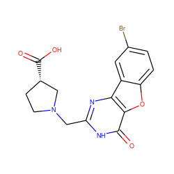 O=C(O)[C@H]1CCN(Cc2nc3c(oc4ccc(Br)cc43)c(=O)[nH]2)C1 ZINC000084669824