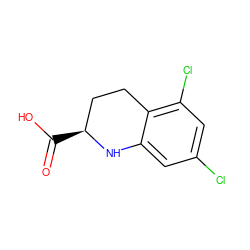 O=C(O)[C@H]1CCc2c(Cl)cc(Cl)cc2N1 ZINC000013455156