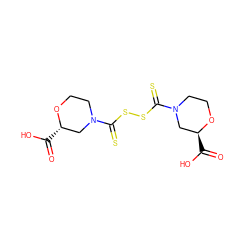 O=C(O)[C@H]1CN(C(=S)SSC(=S)N2CCO[C@@H](C(=O)O)C2)CCO1 ZINC001772584409