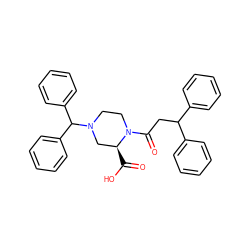 O=C(O)[C@H]1CN(C(c2ccccc2)c2ccccc2)CCN1C(=O)CC(c1ccccc1)c1ccccc1 ZINC000038665618