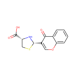 O=C(O)[C@H]1CS[C@@H](c2coc3ccccc3c2=O)N1 ZINC000000110043