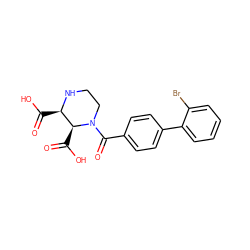 O=C(O)[C@H]1NCCN(C(=O)c2ccc(-c3ccccc3Br)cc2)[C@H]1C(=O)O ZINC000013642329