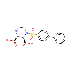 O=C(O)[C@H]1NCCN(S(=O)(=O)c2ccc(-c3ccccc3)cc2)[C@H]1C(=O)O ZINC000013642363