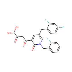 O=C(O)C(=O)CC(=O)c1cc(Cc2ccc(F)cc2F)cn(Cc2ccccc2F)c1=O ZINC000101510177