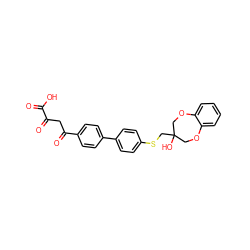 O=C(O)C(=O)CC(=O)c1ccc(-c2ccc(SCC3(O)COc4ccccc4OC3)cc2)cc1 ZINC000028218415