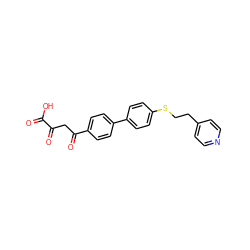 O=C(O)C(=O)CC(=O)c1ccc(-c2ccc(SCCc3ccncc3)cc2)cc1 ZINC000028221688