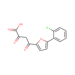 O=C(O)C(=O)CC(=O)c1ccc(-c2ccccc2Cl)o1 ZINC000028370174