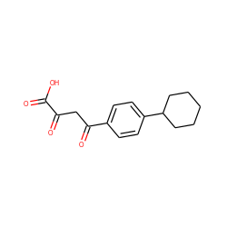 O=C(O)C(=O)CC(=O)c1ccc(C2CCCCC2)cc1 ZINC000013493869