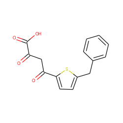 O=C(O)C(=O)CC(=O)c1ccc(Cc2ccccc2)s1 ZINC000005974618