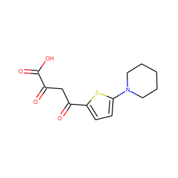 O=C(O)C(=O)CC(=O)c1ccc(N2CCCCC2)s1 ZINC000101032955