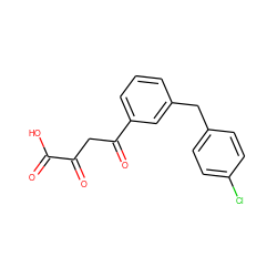 O=C(O)C(=O)CC(=O)c1cccc(Cc2ccc(Cl)cc2)c1 ZINC000027553136