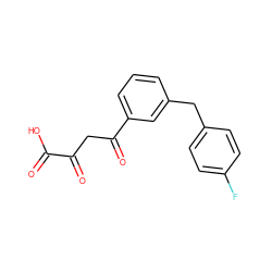 O=C(O)C(=O)CC(=O)c1cccc(Cc2ccc(F)cc2)c1 ZINC000027554515