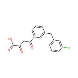 O=C(O)C(=O)CC(=O)c1cccc(Cc2cccc(Cl)c2)c1 ZINC000027550292