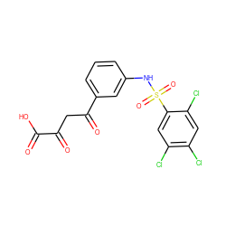 O=C(O)C(=O)CC(=O)c1cccc(NS(=O)(=O)c2cc(Cl)c(Cl)cc2Cl)c1 ZINC000101032250