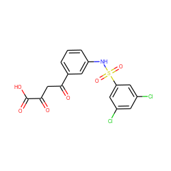 O=C(O)C(=O)CC(=O)c1cccc(NS(=O)(=O)c2cc(Cl)cc(Cl)c2)c1 ZINC000101032295