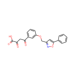 O=C(O)C(=O)CC(=O)c1cccc(OCc2cc(-c3ccccc3)on2)c1 ZINC000101026403