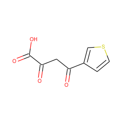 O=C(O)C(=O)CC(=O)c1ccsc1 ZINC000101029676