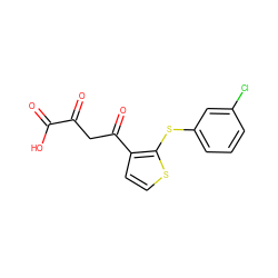 O=C(O)C(=O)CC(=O)c1ccsc1Sc1cccc(Cl)c1 ZINC000101058891