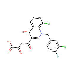 O=C(O)C(=O)CC(=O)c1cn(Cc2ccc(F)c(Cl)c2)c2c(Cl)cccc2c1=O ZINC000473167971