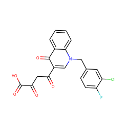 O=C(O)C(=O)CC(=O)c1cn(Cc2ccc(F)c(Cl)c2)c2ccccc2c1=O ZINC000473167328