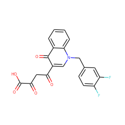 O=C(O)C(=O)CC(=O)c1cn(Cc2ccc(F)c(F)c2)c2ccccc2c1=O ZINC000473166263