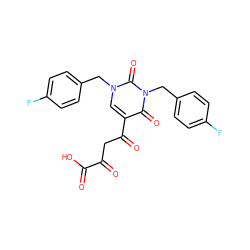 O=C(O)C(=O)CC(=O)c1cn(Cc2ccc(F)cc2)c(=O)n(Cc2ccc(F)cc2)c1=O ZINC000101075319