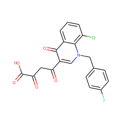 O=C(O)C(=O)CC(=O)c1cn(Cc2ccc(F)cc2)c2c(Cl)cccc2c1=O ZINC000101721199