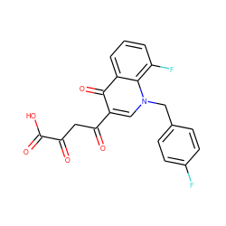 O=C(O)C(=O)CC(=O)c1cn(Cc2ccc(F)cc2)c2c(F)cccc2c1=O ZINC000101673344