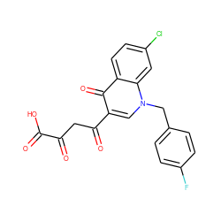 O=C(O)C(=O)CC(=O)c1cn(Cc2ccc(F)cc2)c2cc(Cl)ccc2c1=O ZINC000101668848