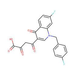 O=C(O)C(=O)CC(=O)c1cn(Cc2ccc(F)cc2)c2cc(F)ccc2c1=O ZINC000101673338